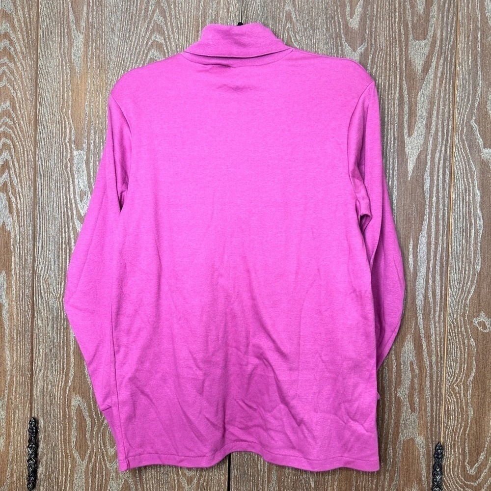 Vintage Woolrich Dark Pink Turtleneck Womens L Cotton Layering Cottagecore - Picture 2 of 4